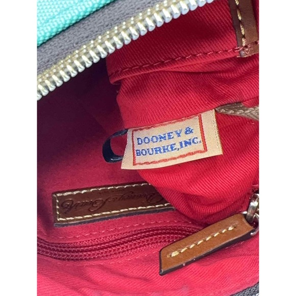 Dooney & Bourke Canvas Crossbody Bag Leather Accents Green Adjustable‎ Strap - Picture 7 of 11